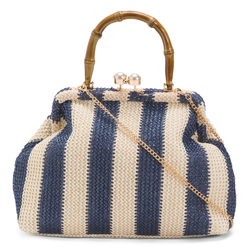 Tommy Bahama Striped Blue and Cream Handbag